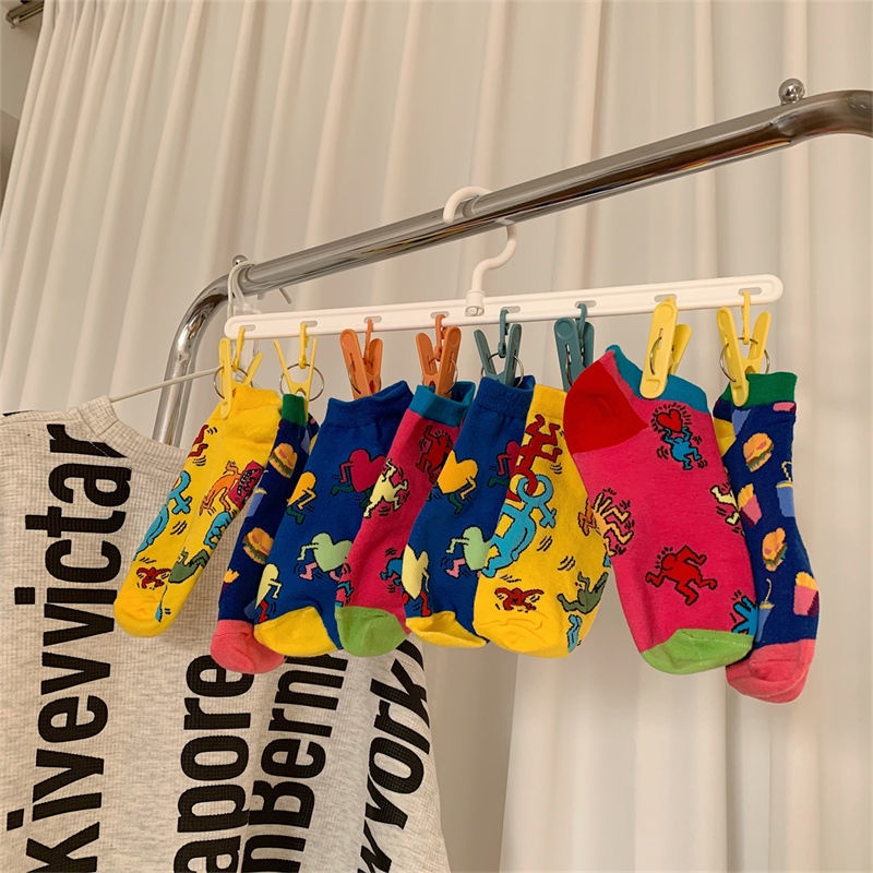 Bộ 4 Đôi Vớ cotton Thoáng Khí In Hoạt Hình Dễ Thương Cho Nữ