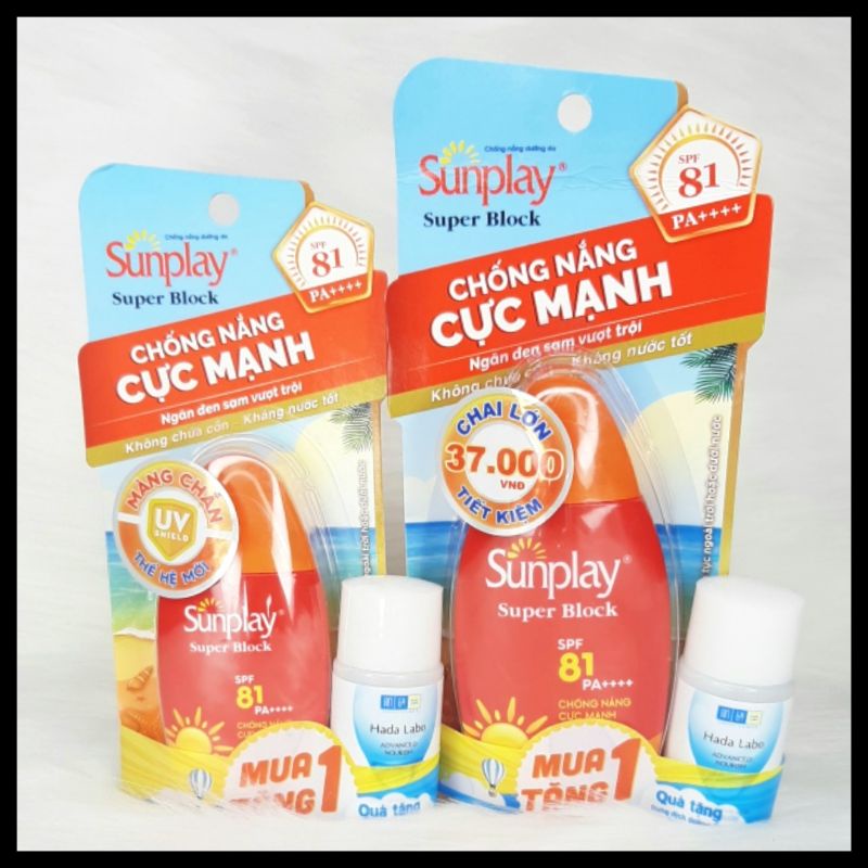 Sữa chống nắng cực mạnh Sunplay Super Block SPF 81, PA++++ 70g và 30g chính hãng