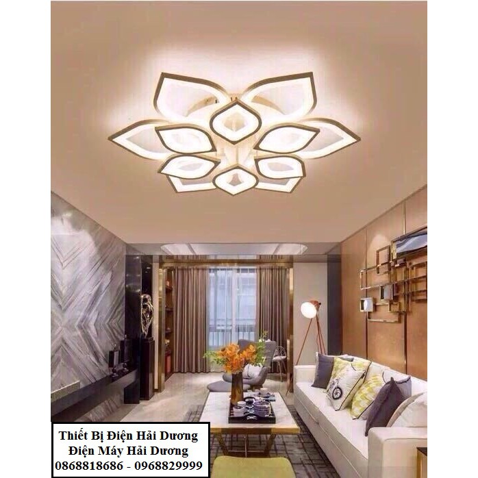 Đèn led ốp trần Hoa Sen 12 lá 75W NT022 - 3 Chế Độ Ánh Sáng - Tăng Giảm Ánh Sáng - Điều Khiển Từ Xa - Bảo hành 2 năm