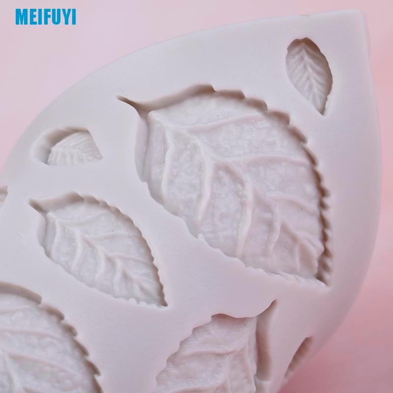 Khuôn silicone làm xà phòng hình lá hoa hồng