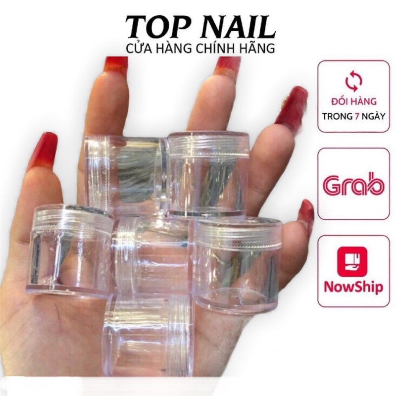 Set 6 hũ nhưaj đựng bộ nail,ddas nailt 10gr