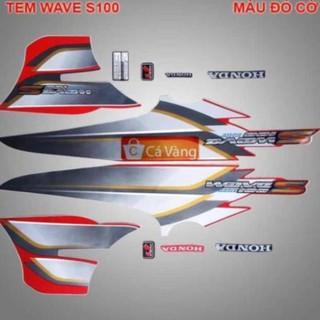 Tem xe máy Wave S100 LOẠI ZIN, TEM XỊN - MÀU ĐỎ CỜ