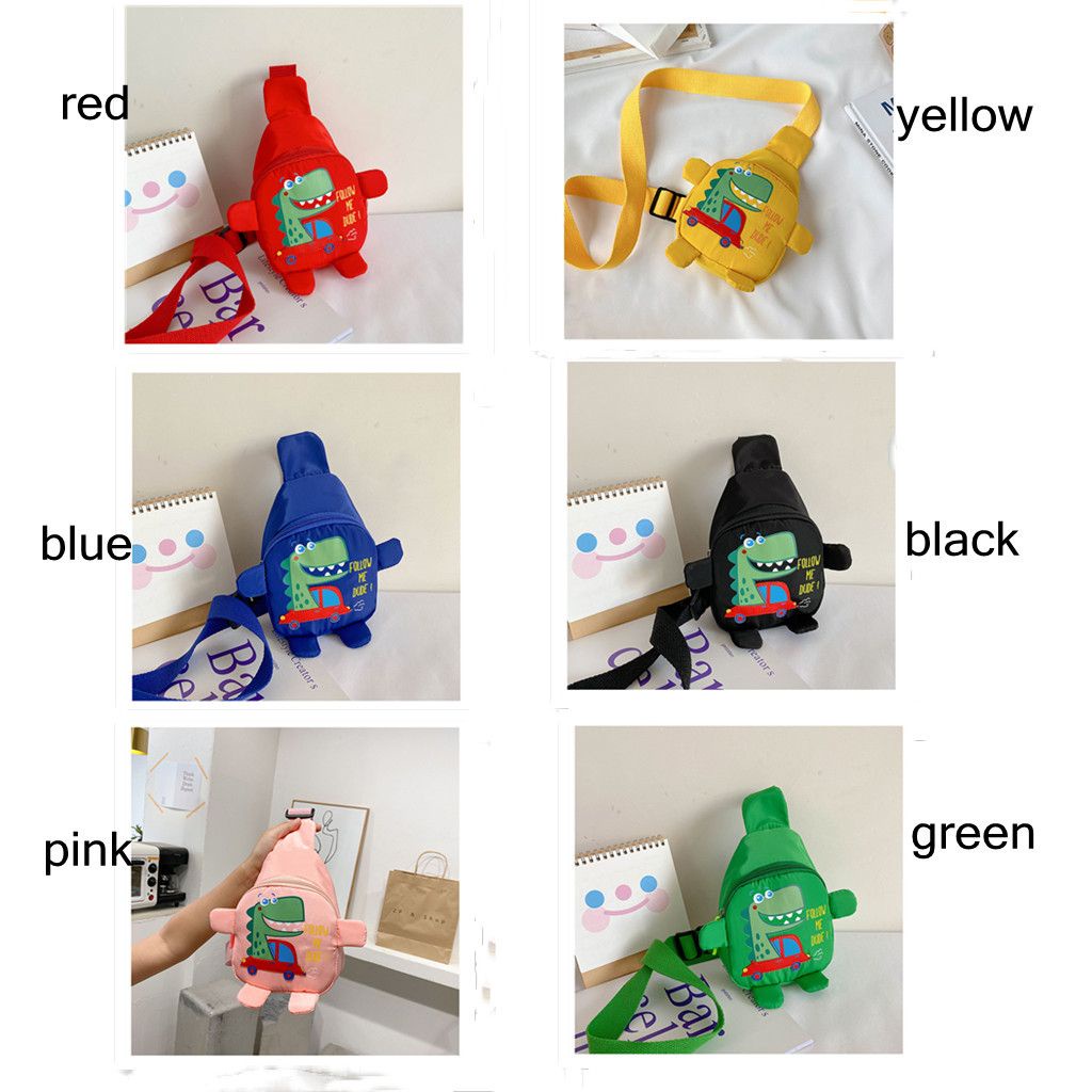 Balo đeo vai bằng nylon hình khủng long hoạt hình đáng yêu dành cho trẻ em