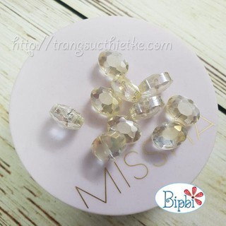 Hạt pha lê bầu dục mặt mờ