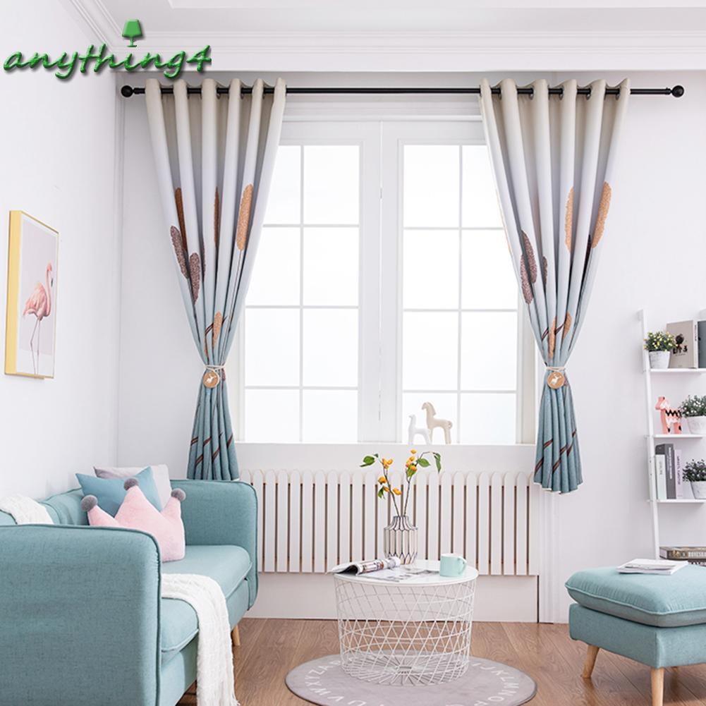 READY√ANY❀Reed Printing Polyester Window Blinds Drapes Living Room Blackout Curtains