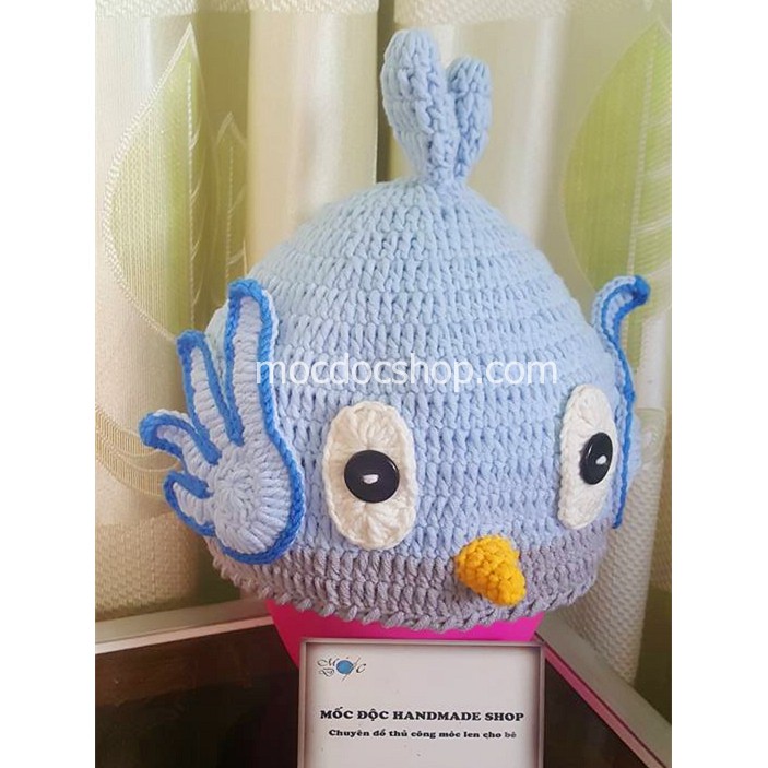 Nón len handmade cho bé - chim se sẻ - 0-12 tháng