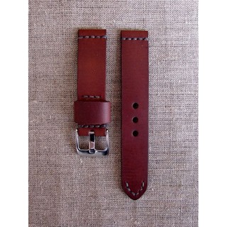 Dây da đồng hồ nam, da bò nguyên miếng, màu nâu, size 18,19, 20,21, 22
