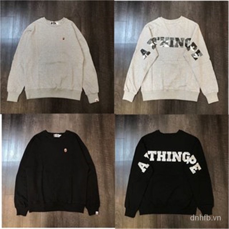 【Ready Stock oversea】Áo Nỉ Tay Dài In Hình Bape Dạ Quang Thời Trang Unisex