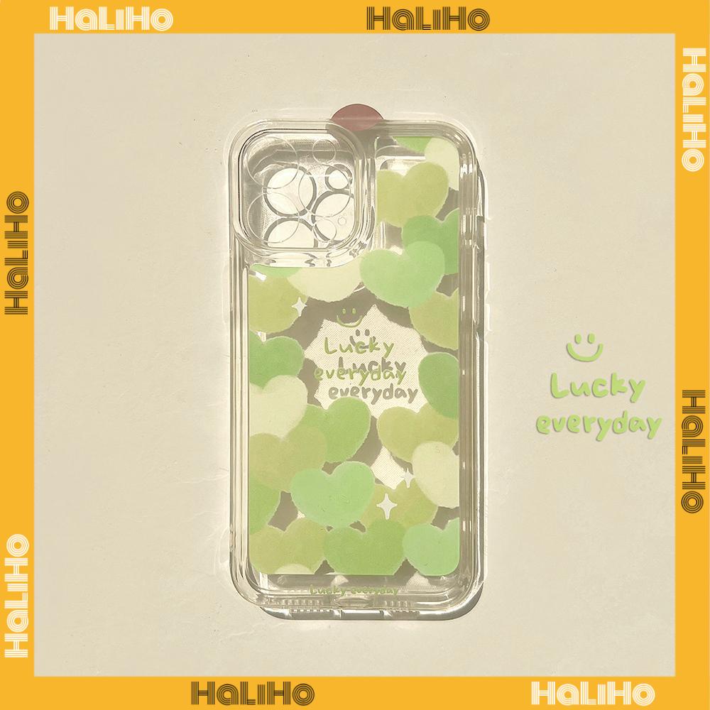iPhone Case Silicone Soft Case Clear Case Metal Button Shockproof Protection Camera Green Love Compatible with iPhone 11 iPhone 13 Pro Max iPhone 12 Pro Max iPhone 7 Plus iPhone xr