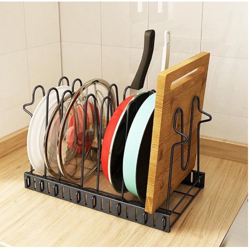 kệ đa tầng để xoong chảo , giá cài vung , nồi chảo trong nhà bếp CHUMDECOR D1 F8