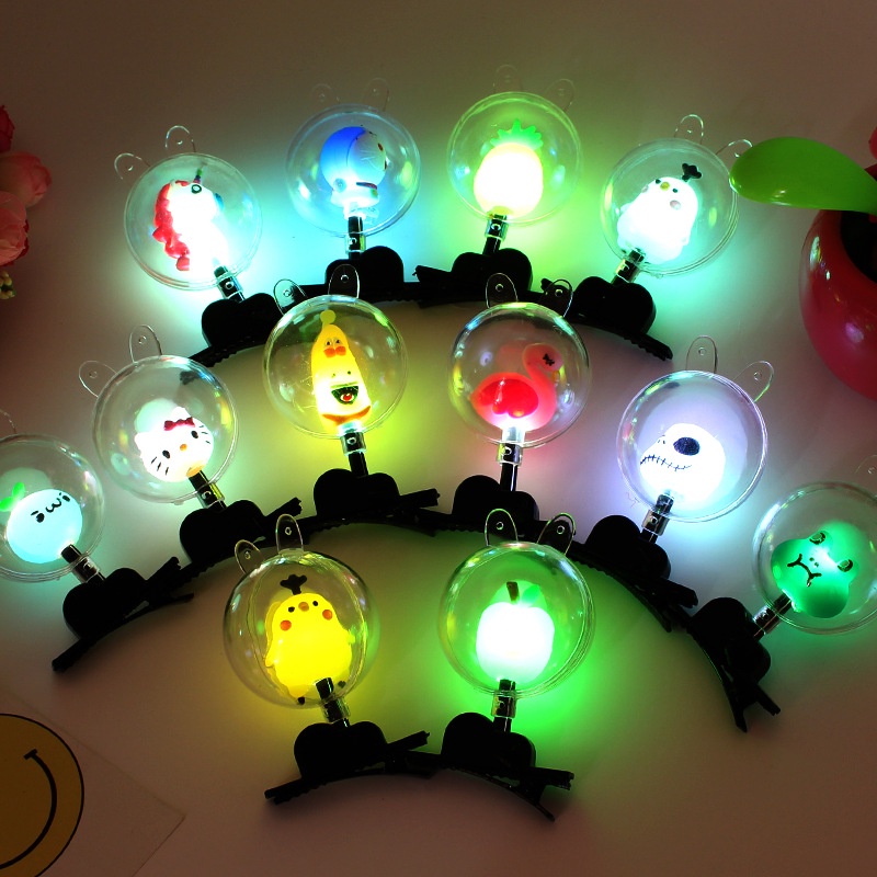 ⚡Còn Hàng⚡ Kẹp Tóc Hoạt Hình Tích Hợp đèn LED Phát Sáng