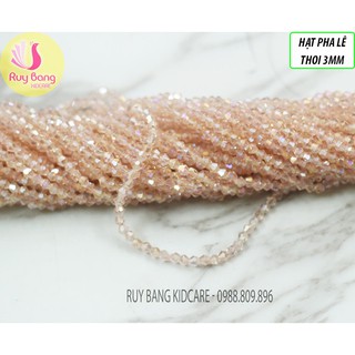 Hạt pha lê thoi 3mm tông hồng