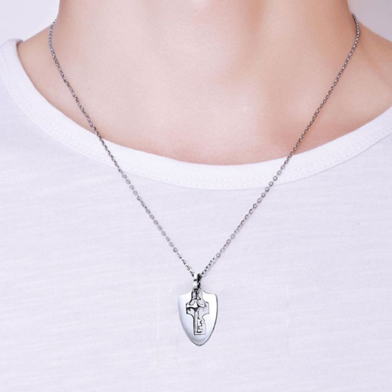 Set 2 Vòng cổ Thép Titan Mặt Trái Tim Thời Trang Cho Cặp Đôi