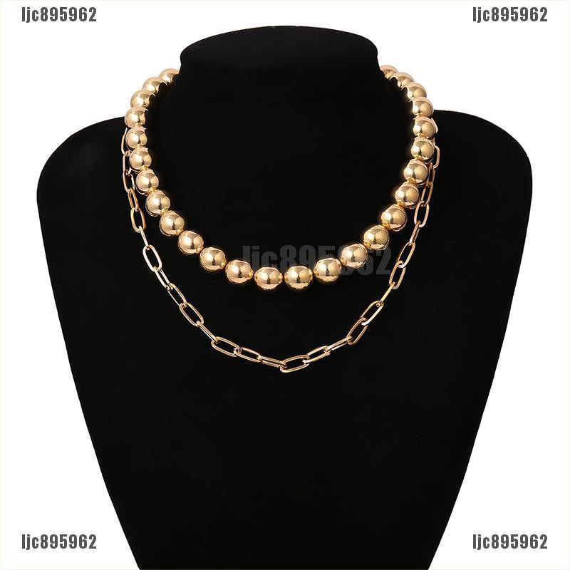 Dây Chuyền Choker Đính Hạt Tròn Màu Vàng Thời Trang Ljc895962 Cho Nữ