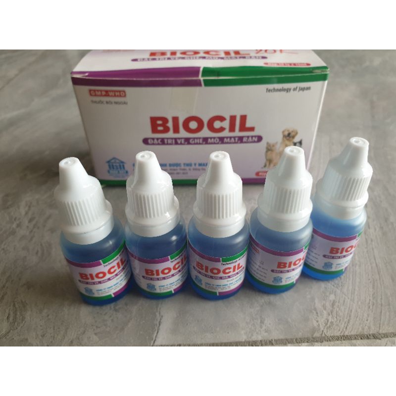 BIOCIL - 10ml nhỏ gáy tri ve ghẻ, nội ngoại kí sinh trùng cho chó mèo