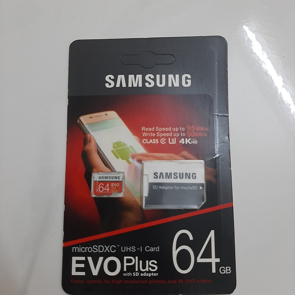 Thẻ nhớ Samsung 64GB tốc độ đọc up to 100MB/s hỗ trợ quay video full HD, video 2K, video 4K