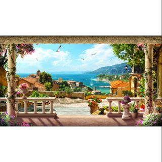 Tranh dán tường 3D trang trí quán trà sữa, trà chanh , ăn vặt, cafe in khổ lớn mã 02
