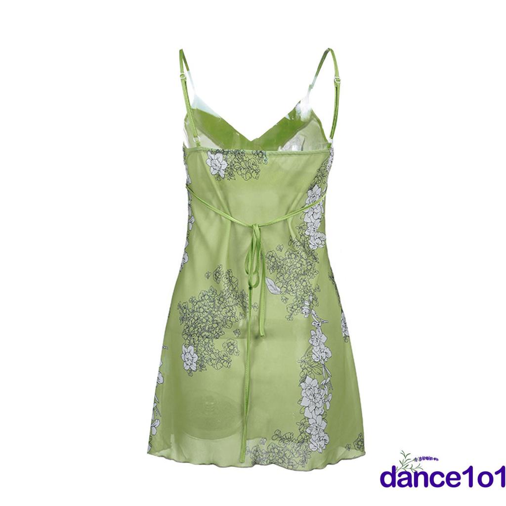 ✭Yr♔Đầm Sát Nách Hoạ Tiết Hoa Thiết Kế Cổ Chữ V Quyến Rũ