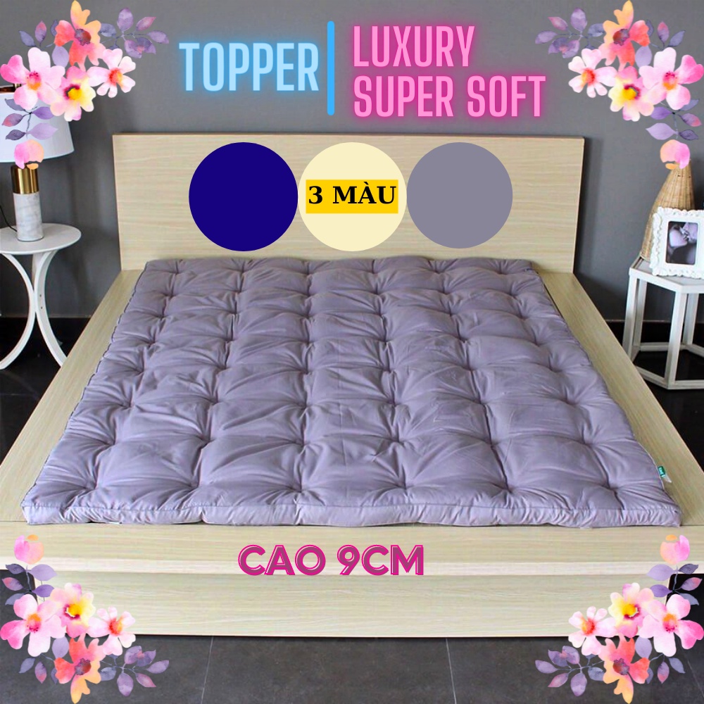 Topper Lông Vũ Nhân Tạo Cao Câp LUXURY SUPER SOFT Dày 9cm Sang Xịn Mịn Mát Nệm Trải Sàn Đa Năng Chuẩn Khách Sạn 5 Sao