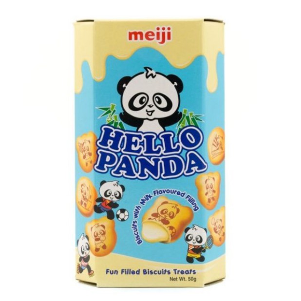 Chinh hãng giá sốc Bánh gấu nhân kem sữa Meiji Hello Panda 6 HỘP