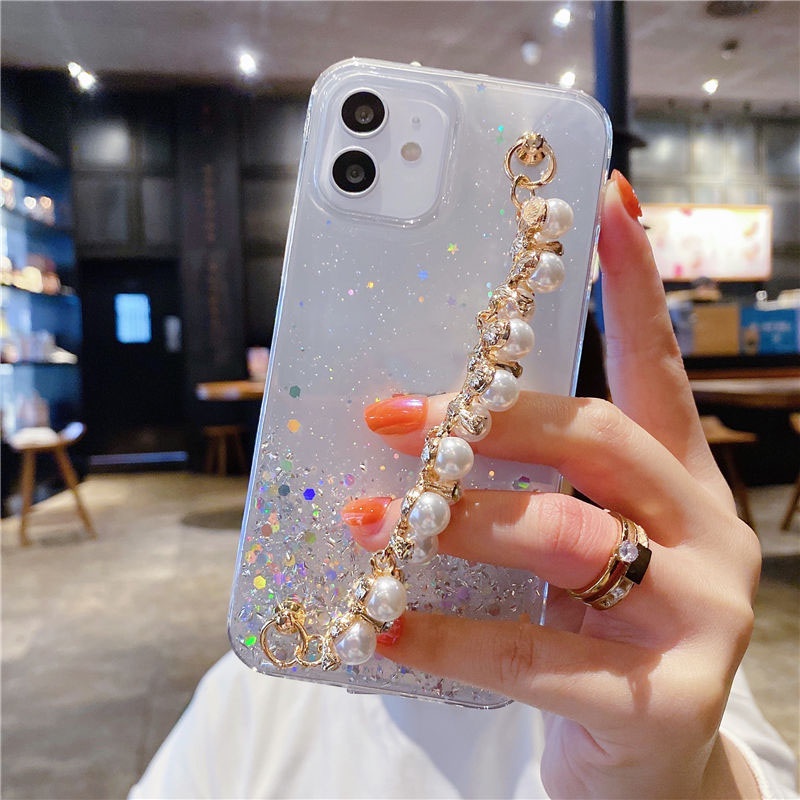 Ốp Lưng Trong Suốt Lấp Lánh Có Dây Đeo Cho Vivo V20 Se Y20S Y20I X50 Pro V19 Y30 Y20 Y12S Y19 V15 Pro