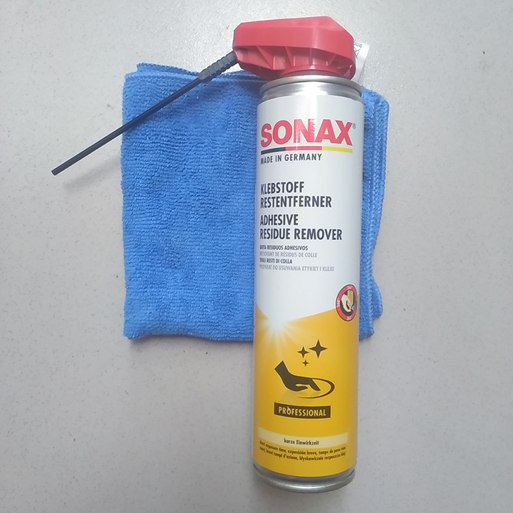 TẨY KEO DÍNH CỦA BĂNG KEO VÀ BỤI SƠN BÁM TRÊN NHỰA SONAX 477300, 400ml (Adhesive Residue Remover 477300, 400ml)