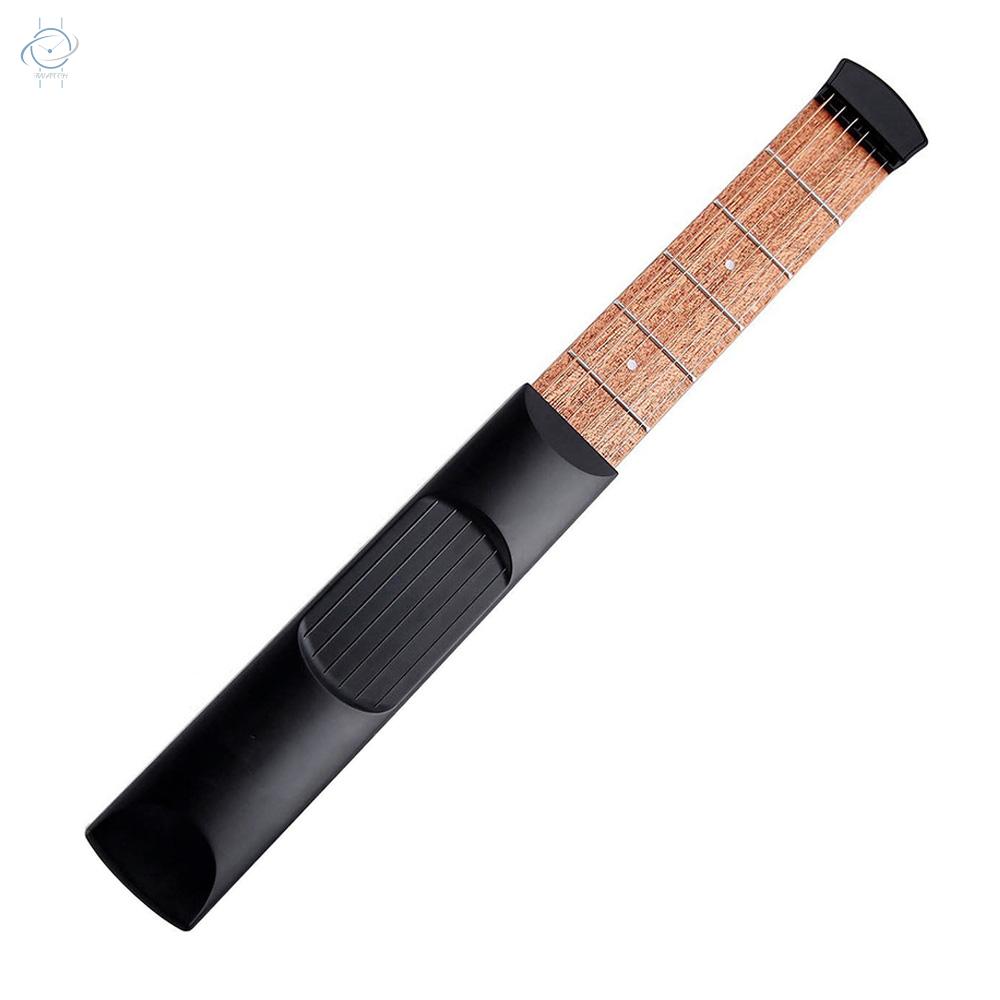 ♫6 String 6 Fret Model Portable Pocket Guitar Neck Chord Trainer Guitar Practice Tool for Trainer Beginner Black