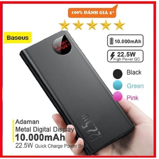 Sạc dự phòng 10.000mah adaman metal digital display quick charge sạc nhanh 22.5w chính hãng baseus - ALO Official
