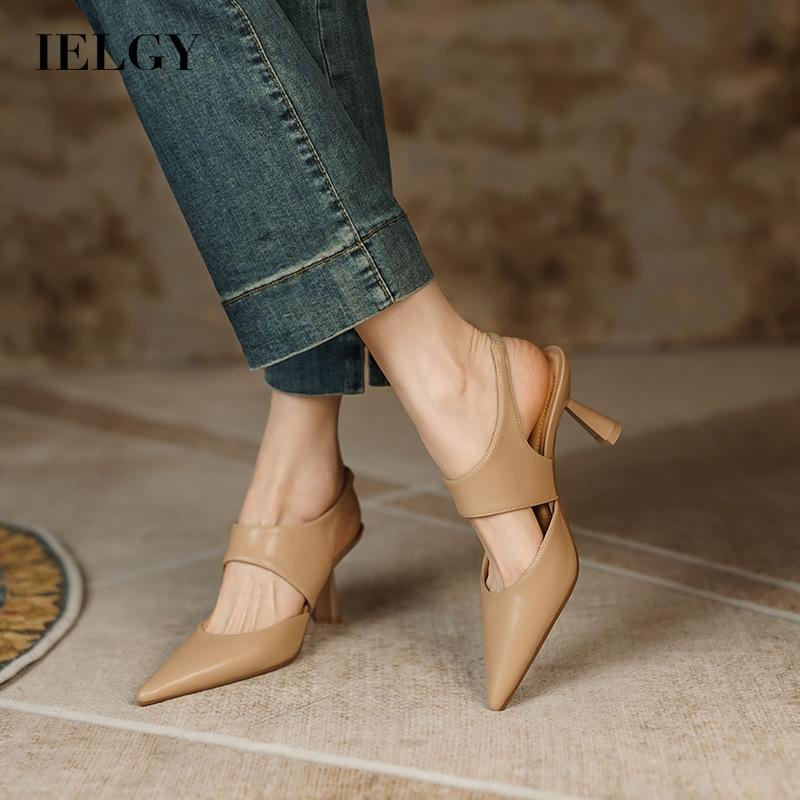 Giày cao gót IELGY hở mũi hở ngón kiểu pháp đơn giản cho nữ