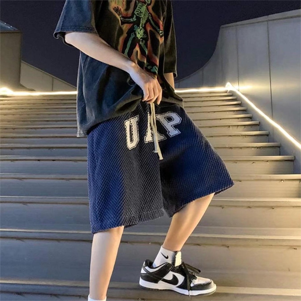 【3 Hàng Có Sẵn】Quần Short Nam In Chữ Waffle Phong Cách Hàn Quốc Thời Trang Bigsize Quần Short Quần Short Thể Thao Nam Quần Short Nam ống rộng