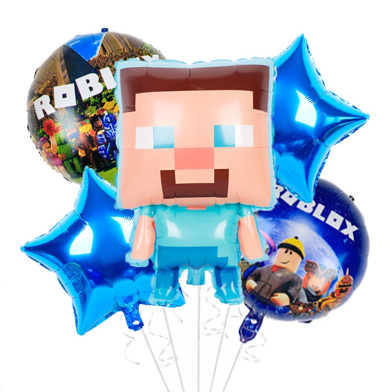 Set 1 / 6 Bong Bóng Lá Nhôm Chủ Đề game minecraft Trang Trí Tiệc Sinh Nhật Cho Bé