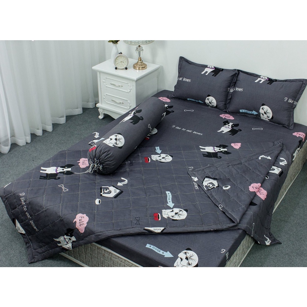 Set 5 món chăn hè ga gối mẫu GUC.CI CHÓ , Mẫu mới nhất vừa được cập nhật