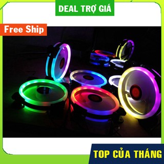 💯giá tốt bộ 6 quạt tản nhiệt, fan case coolmoon v2 led rgb dual ring-kèm bộ hub và remote - số lượng có hạn