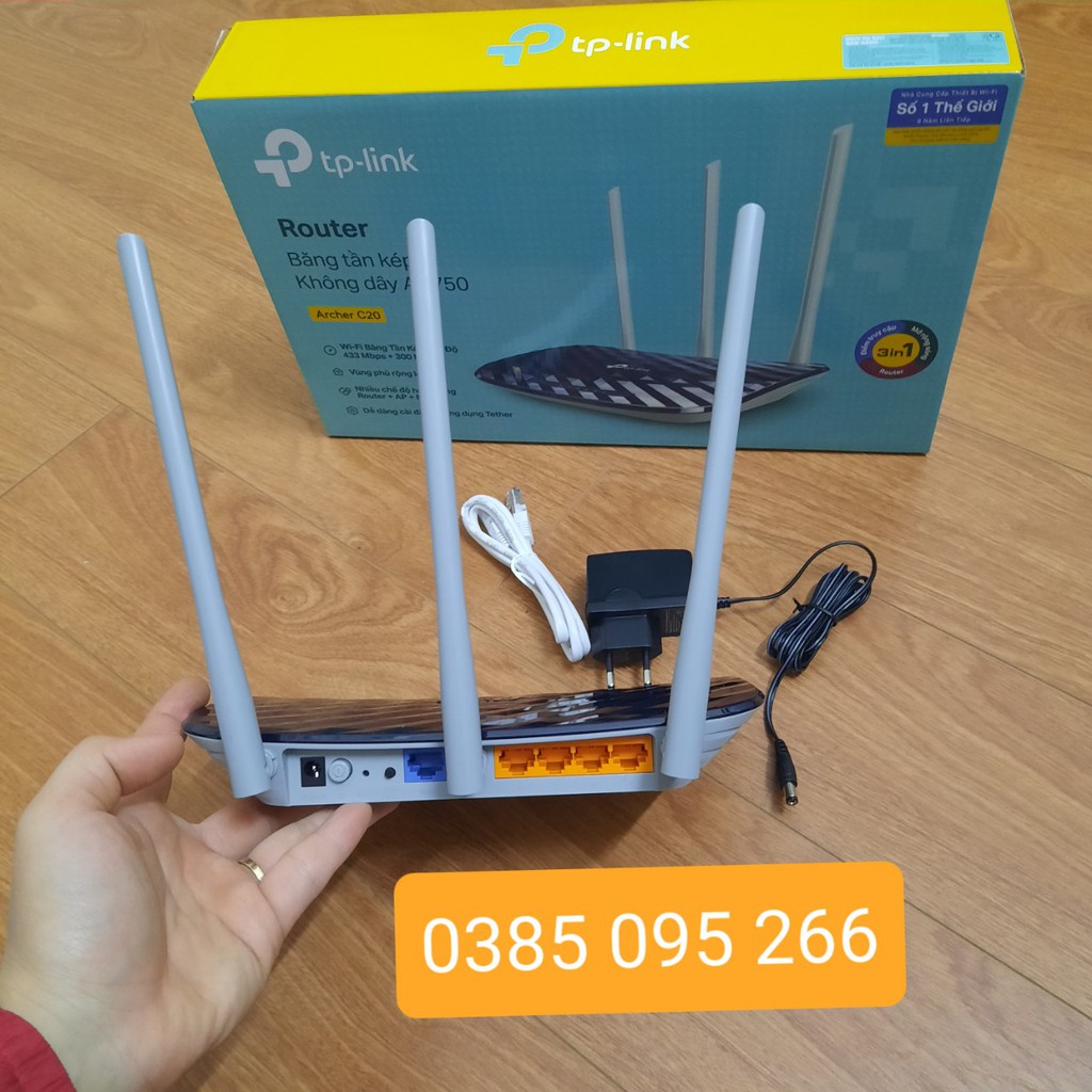 TP-Link Archer C20 - Router Băng Tần Kép Không Dây AC750 - Hàng Chính Hãng