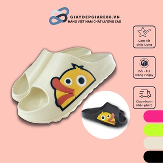 Dép bánh mì nam nữ Giaydepgiare88 dép quai ngang gắn sticker con vịt cute nhiều màu chống trơn trượt