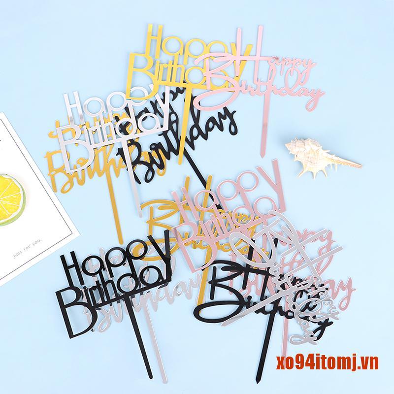 Set 5 Que Chữ Happy Birthday Gắn Trang Trí Bánh Đẹp Mắt