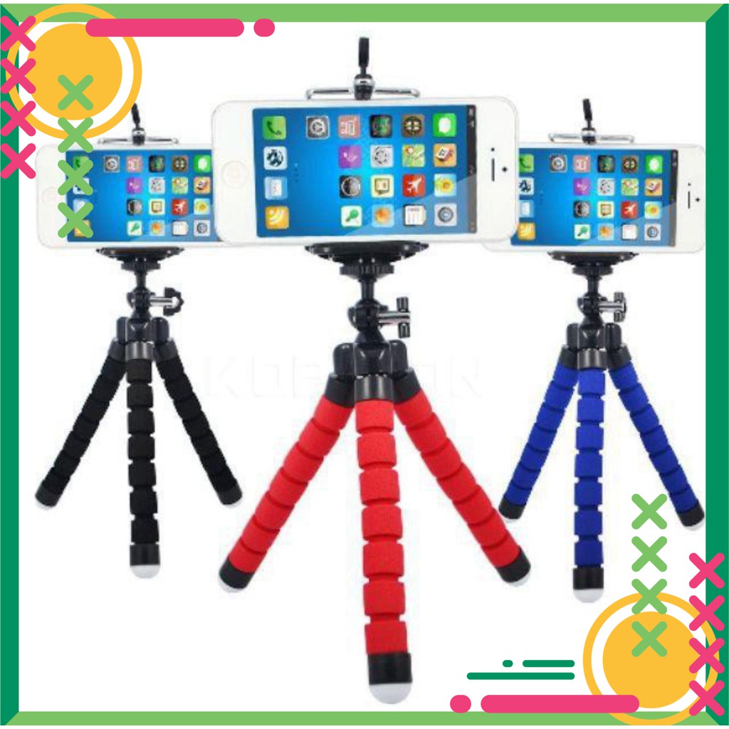 Tripod Bạch Tuộc 3 Chân Để Điện Thoại Để Bàn, Cầm Tay, Tặng Kèm Kẹp Điện Thoại - AQ