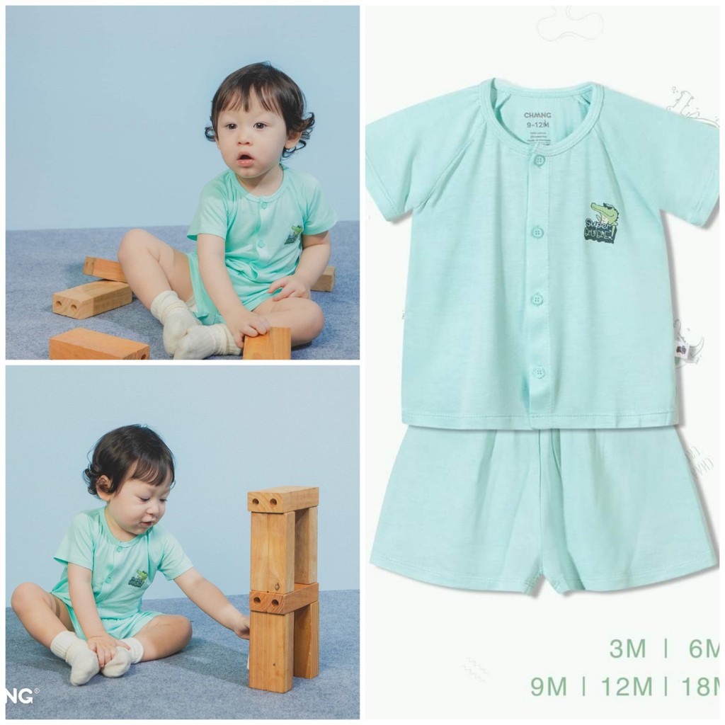 [CHÍNH HÃNG] Bộ áo cộc tay quần đùi cúc giữa trẻ em Lake Chaang