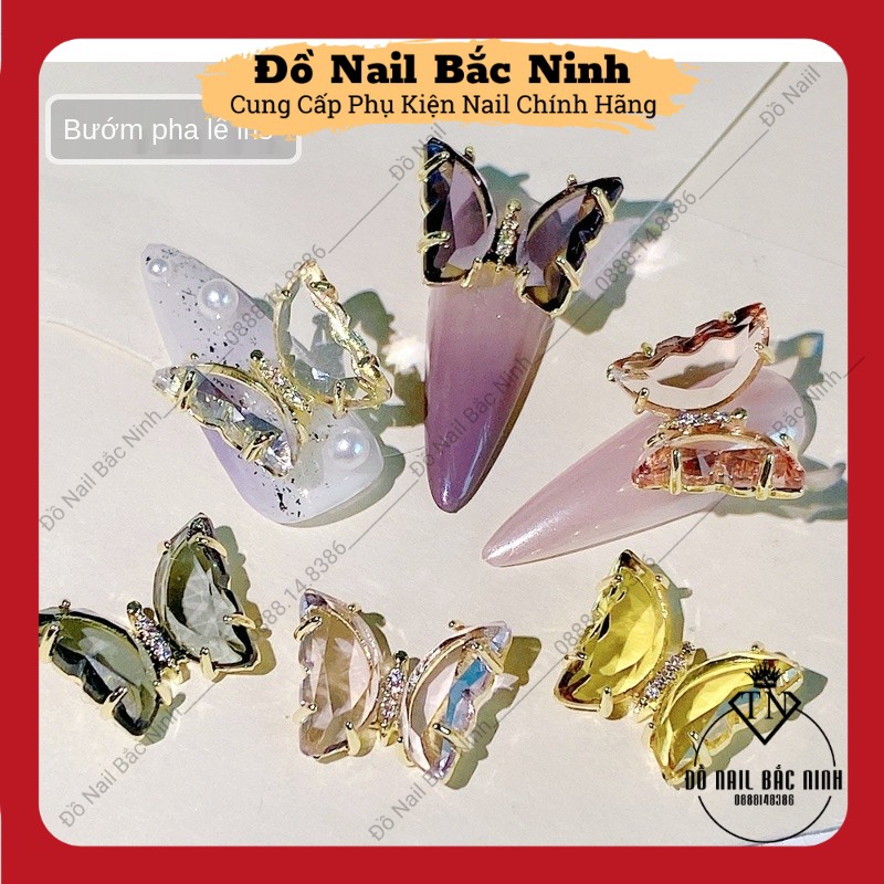 Charm Nail Bướm Đá Pha Lê Cao Cấp Trang Trí Móng Siêu Xinh
