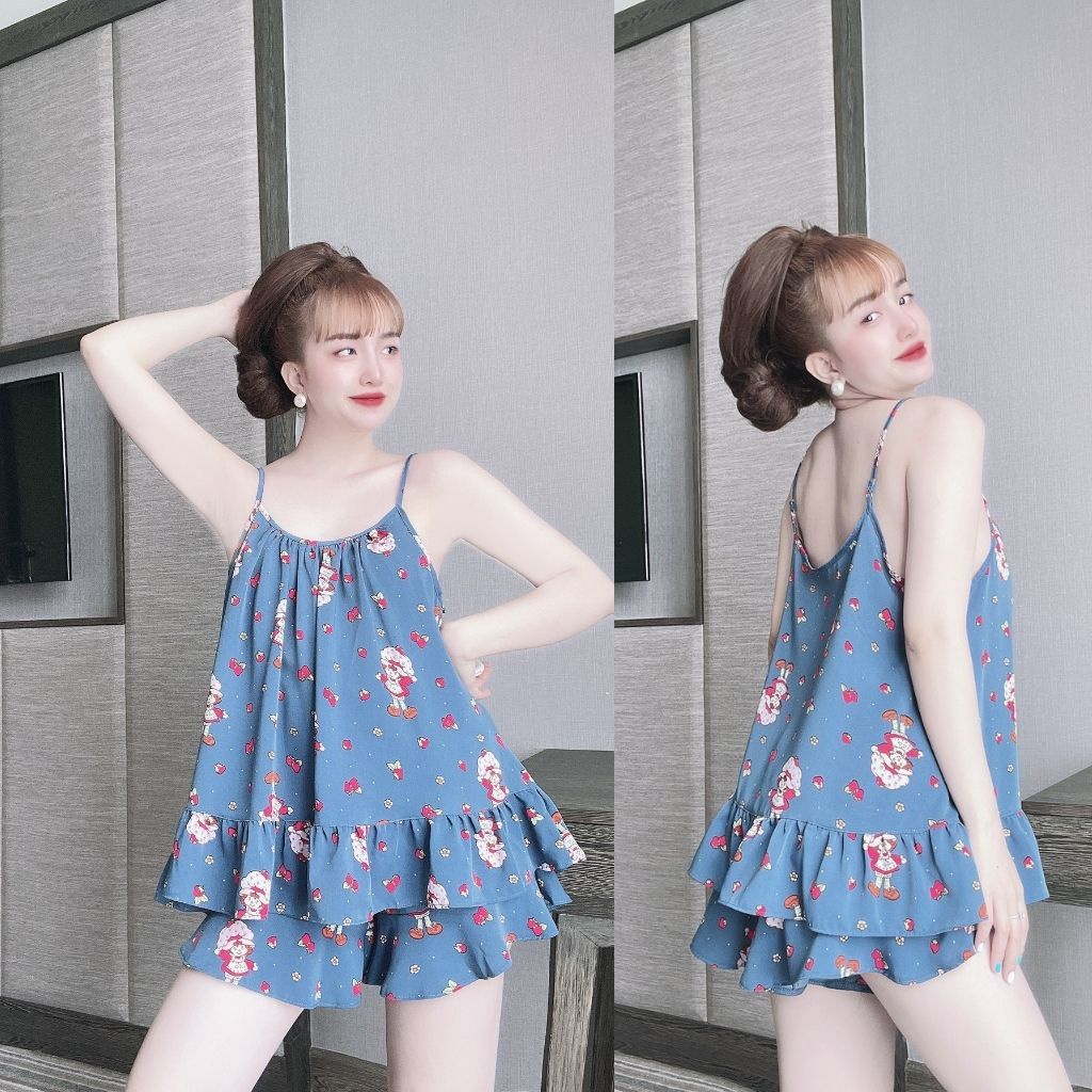 Đồ Ngủ Nữ BIGSIZE Đồ Ngủ Sexy lụa Mango cao cấp mềm mại xinh xắn &lt; 70KG