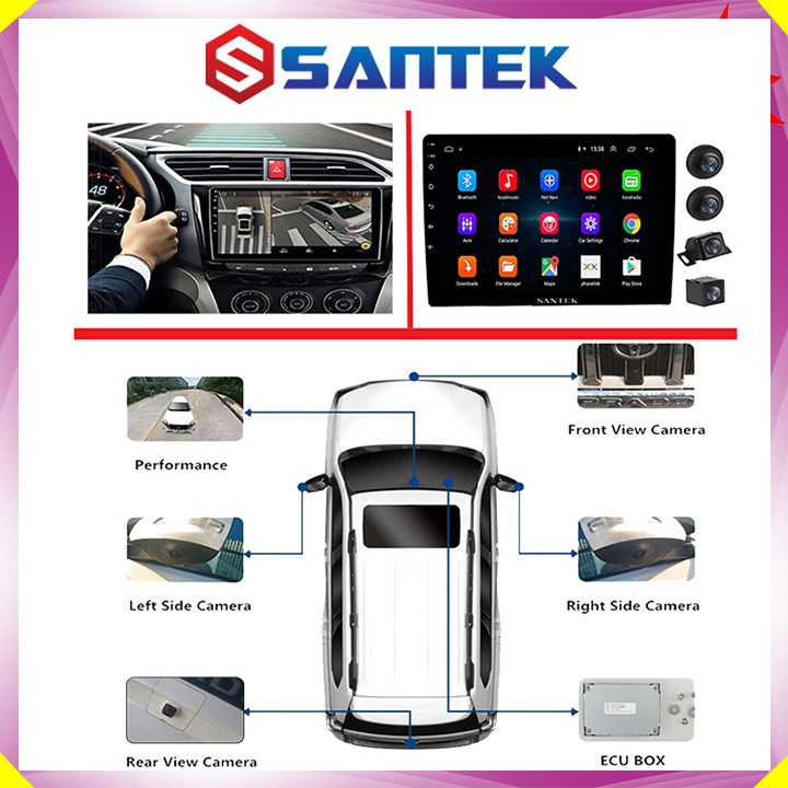 Bộ kết hợp màn hình DVD Android và Camera 360 độ 2 trong 1, chuẩn AHD dùng cho các loại xe ô tô - Bảo Hành Chính Hãng