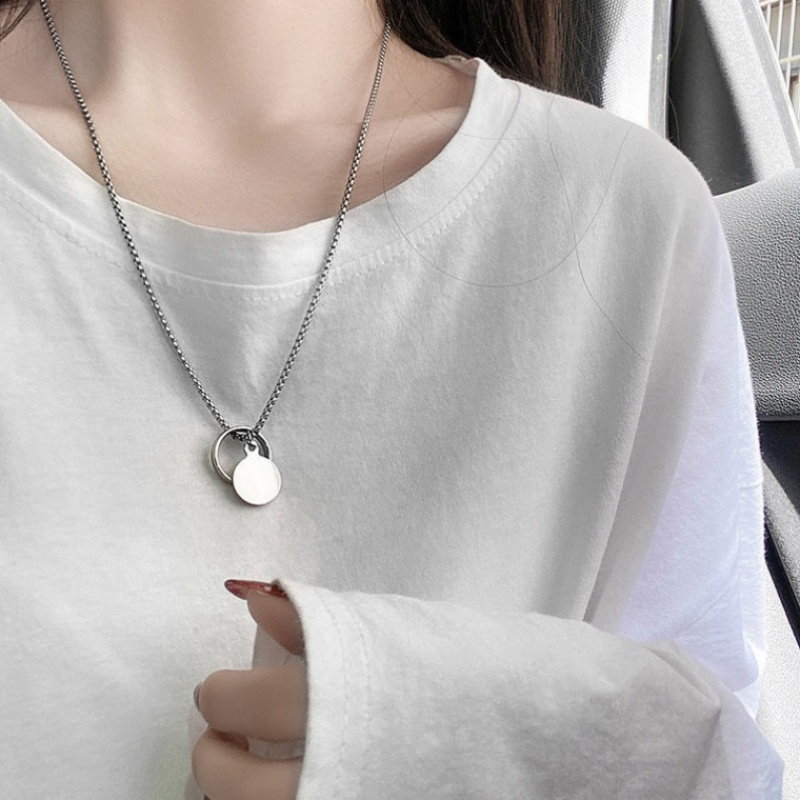 Vòng cổ Mặt Nhẫn Bạc Thời Trang Cho Nam Nữ
