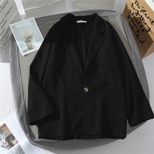 Áo vest blazer nữ công sở trơn dáng dài Hàn Quốc 1 nút (ảnh thật)