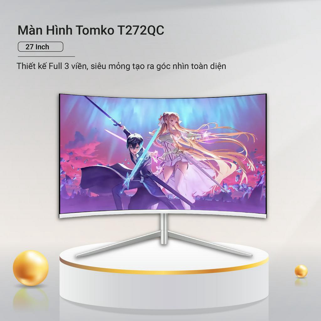Màn Hình Máy Tính 27 inch, Màn Hình Gaming T272QC 2k, Tần số quét 165HZ - TOMKO