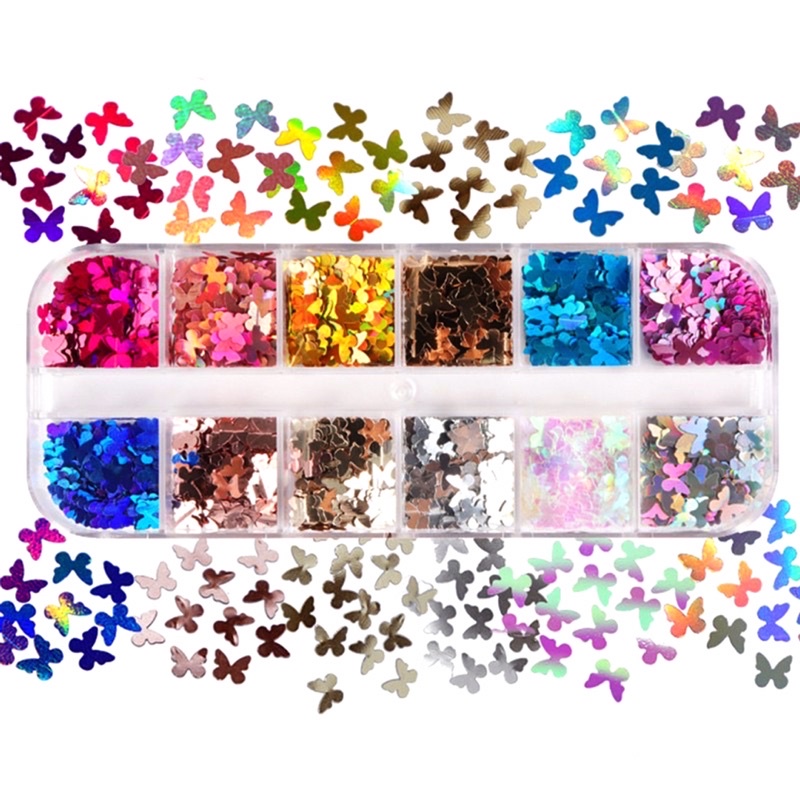 Sequin kim tuyến bướm đắp ẩn 5mm-phụ kiện nail móng