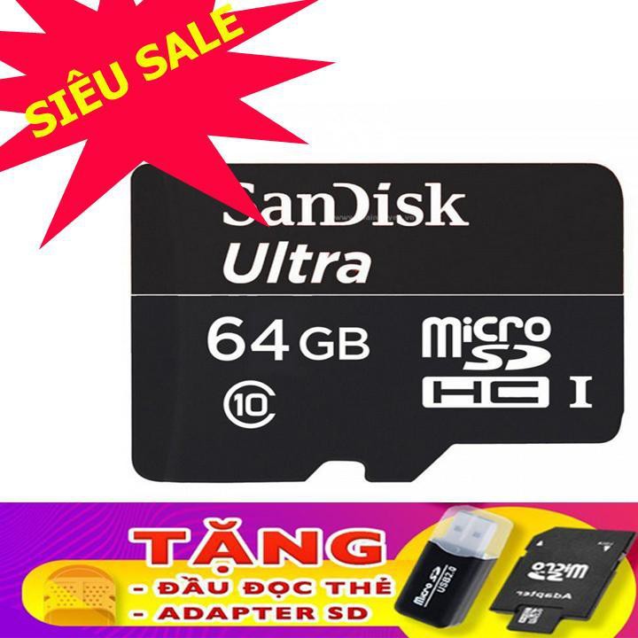 Thẻ Nhớ Micro Class 10 Dung Lượng 64GB Dùng Cho Điện Thoại , Camera , Đầu Ghi