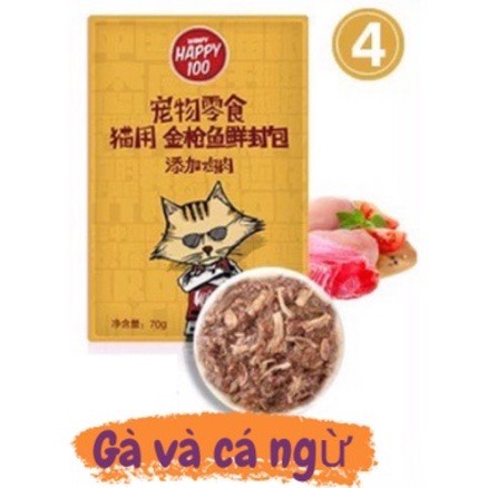 COMBO 6 Gói Pate WANPY HAPPY cho Mèo Mix 6 Vị Gói 70gr | Vie PETSHOP