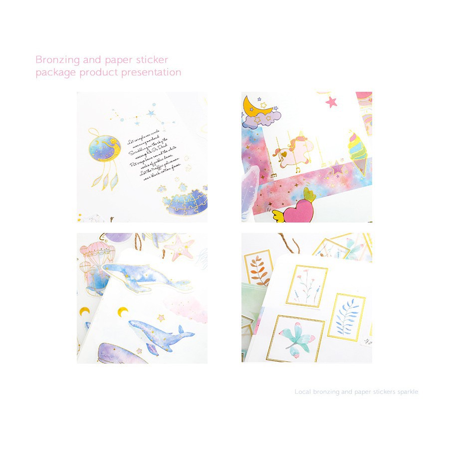 Set 60 Miếng Dán Sticker Trang Trí Dùng Để Trang Trí Bullet Journal, Take Note, Planner Nhiều Chủ Đề