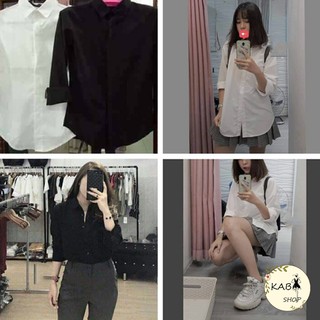 Áo Sơ Mi Trơn BASIC áo đi học Unisex thô lụa mịn mát