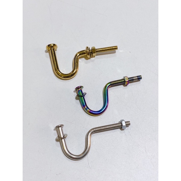 Móc mẫu U, móc vịt, móc câu titan 7 màu gắn xe đạp điện , xe máy... tặng kèm ốc